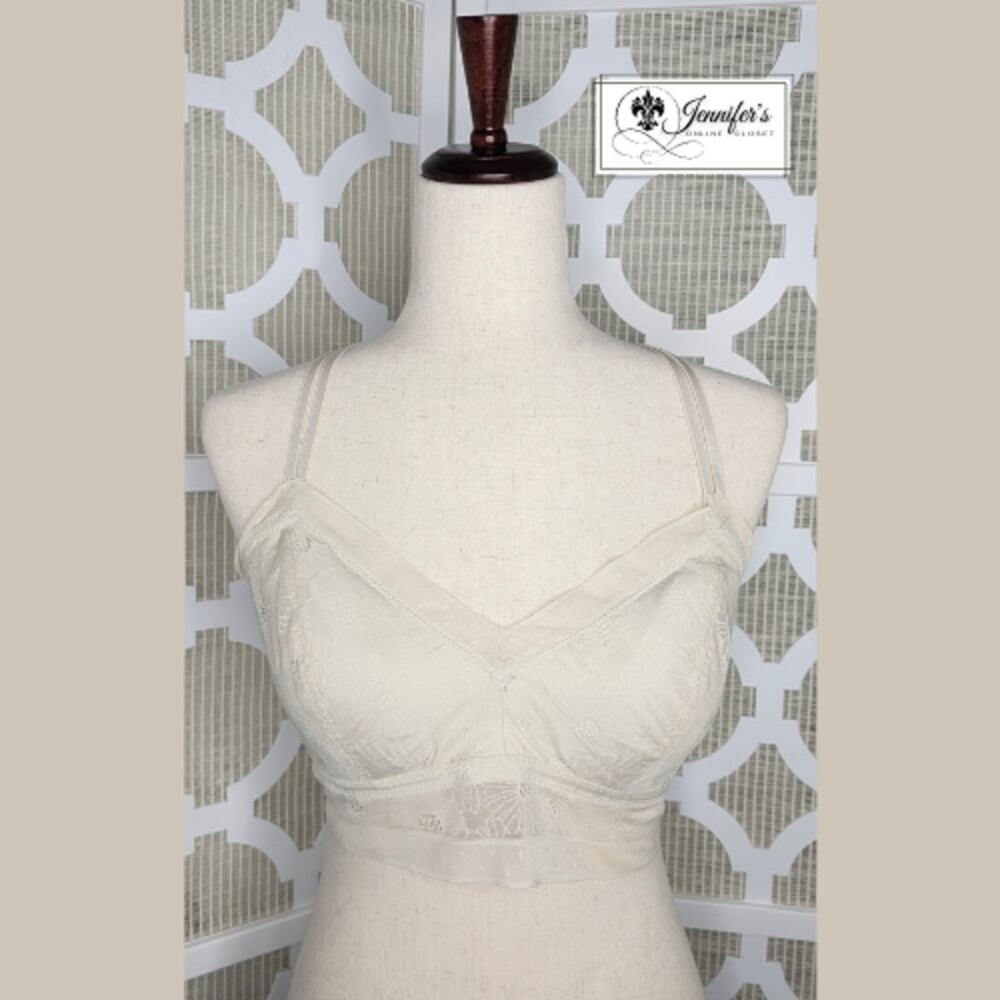 Aerie by American Outfitters Ivory pop! Double Strap Racerback Bralette Size XL